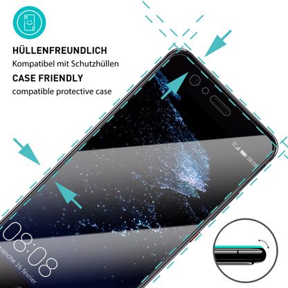 smartect Schutzglas Klar für Huawei P10, 3 Stück