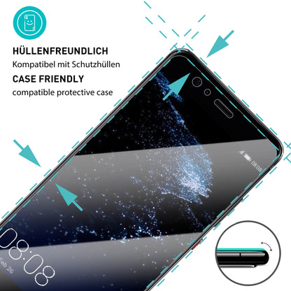 smartect Schutzglas Klar für Huawei P10 Plus, 3 Stück