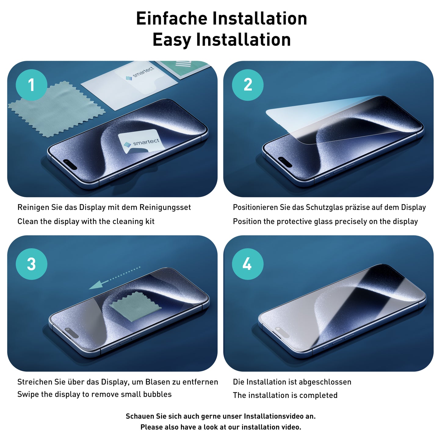 smartect Schutzglas Klar für Doro 8100 / Doro 8200, 3 Stück