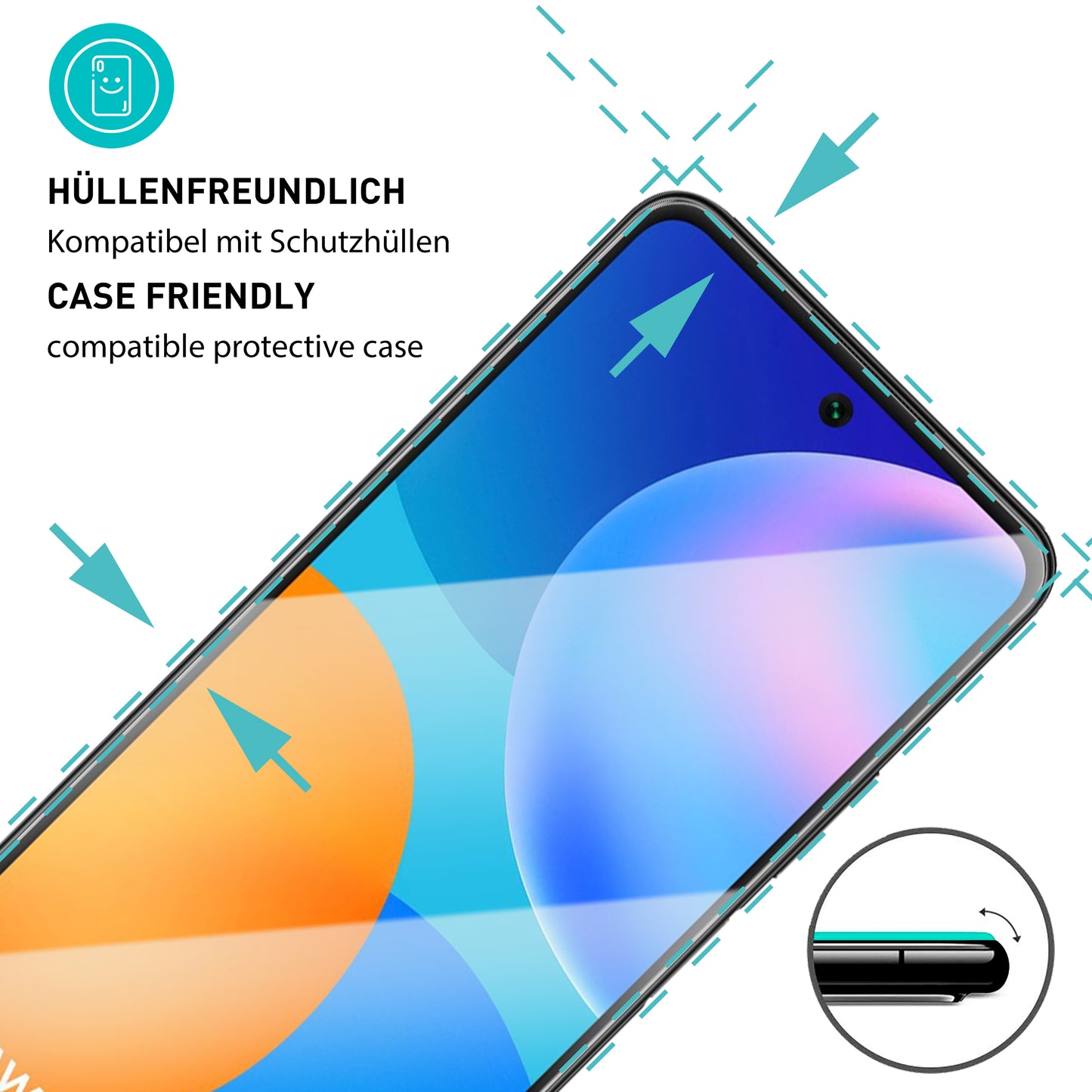 smartect Schutzglas Klar für Huawei P smart 2021, 3 Stück