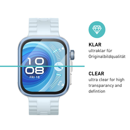 smartect Schutzglas Klar für Huawei Watch Fit 4 Pro, 3 Stück