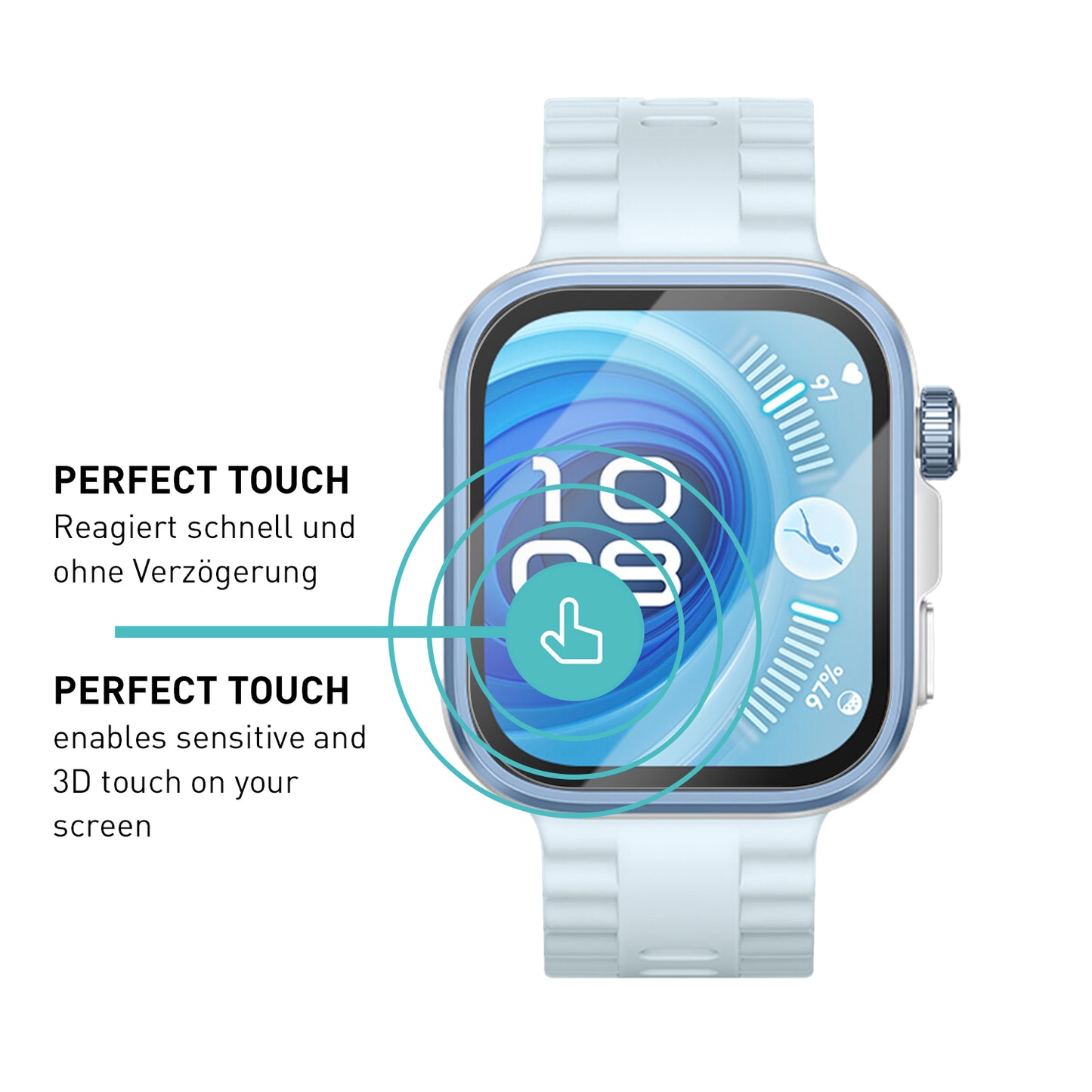 smartect Schutzglas Klar für Huawei Watch Fit 4 Pro, 3 Stück