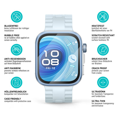 smartect Schutzglas Klar für Huawei Watch Fit 4 Pro, 3 Stück