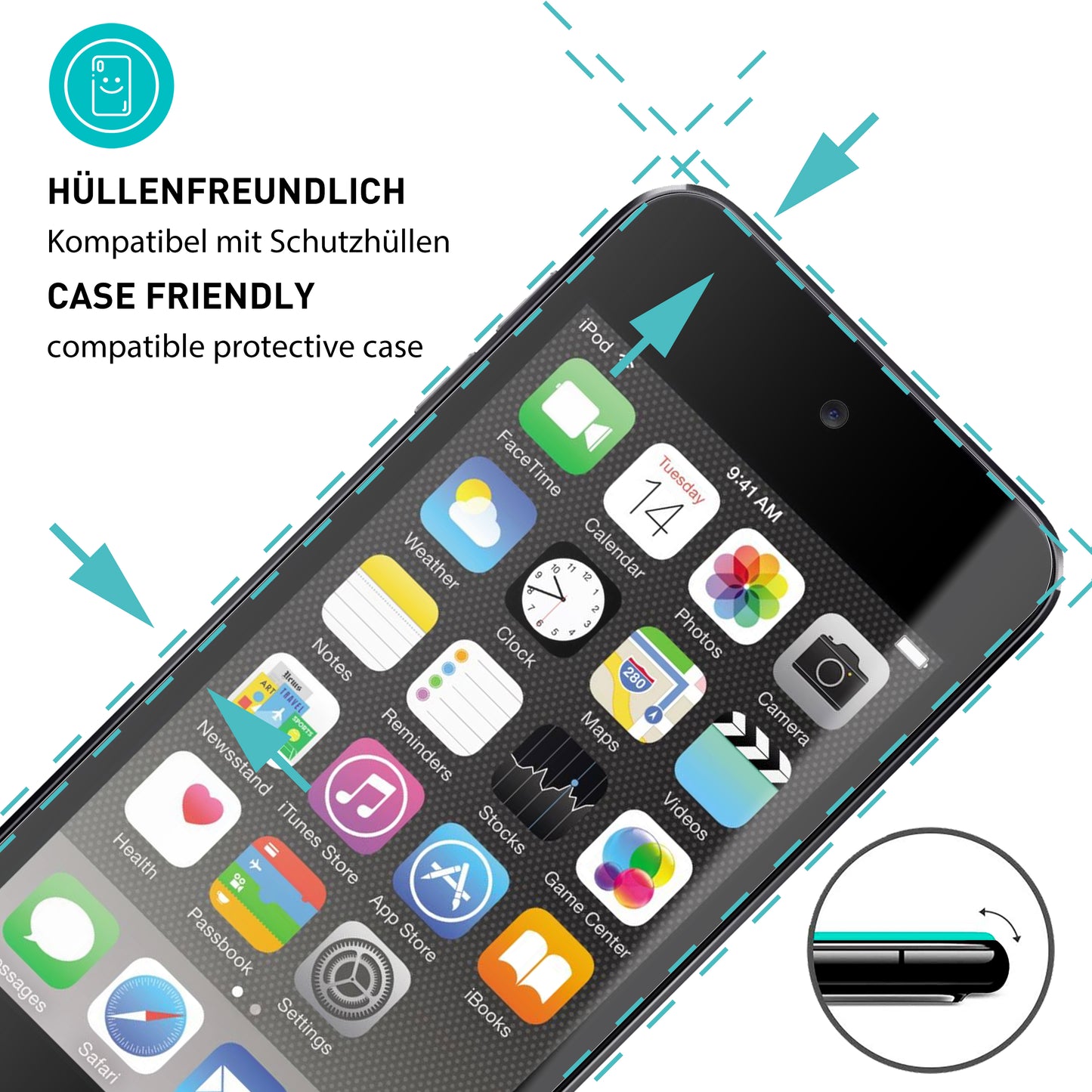 smartect Schutzglas Klar für iPod Touch 7G / 6G / 5G, 3 Stück