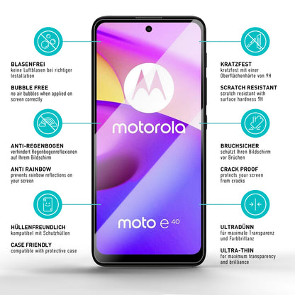 smartect Schutzglas Klar für Motorola Moto E40 / Moto E30, 3 Stück