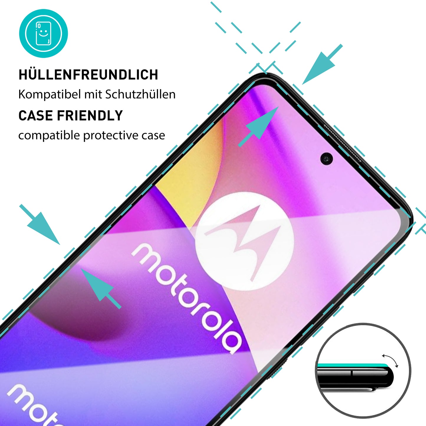 smartect Schutzglas Klar für Motorola Moto E40 / Moto E30, 3 Stück