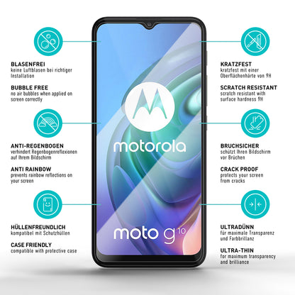 smartect Schutzglas Klar für Motorola Moto G10 / G30 / G9 Play / E7 Plus / E7 Power, 3 Stück