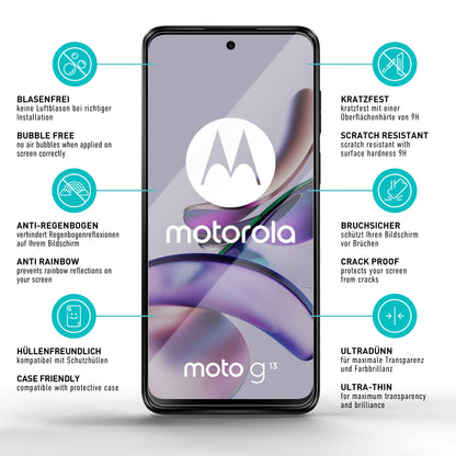 smartect Schutzglas Klar für Motorola Moto G13 / Moto G23 / Moto G53, 3 Stück