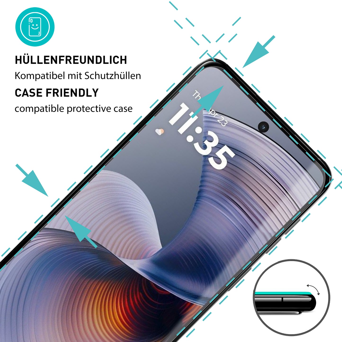smartect Schutzglas Klar für Motorola Moto G55 5G, 3 Stück