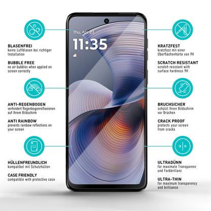 smartect Schutzglas Klar für Motorola Moto G55 5G, 3 Stück