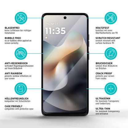 smartect Schutzglas Klar für Motorola Moto G56 5G, 3 Stück