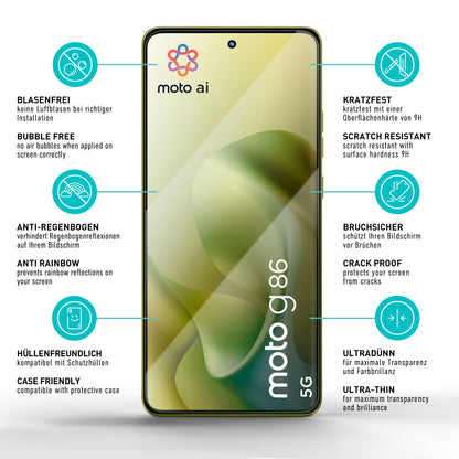 smartect Schutzglas Klar für Motorola Moto G86 5G, 3 Stück