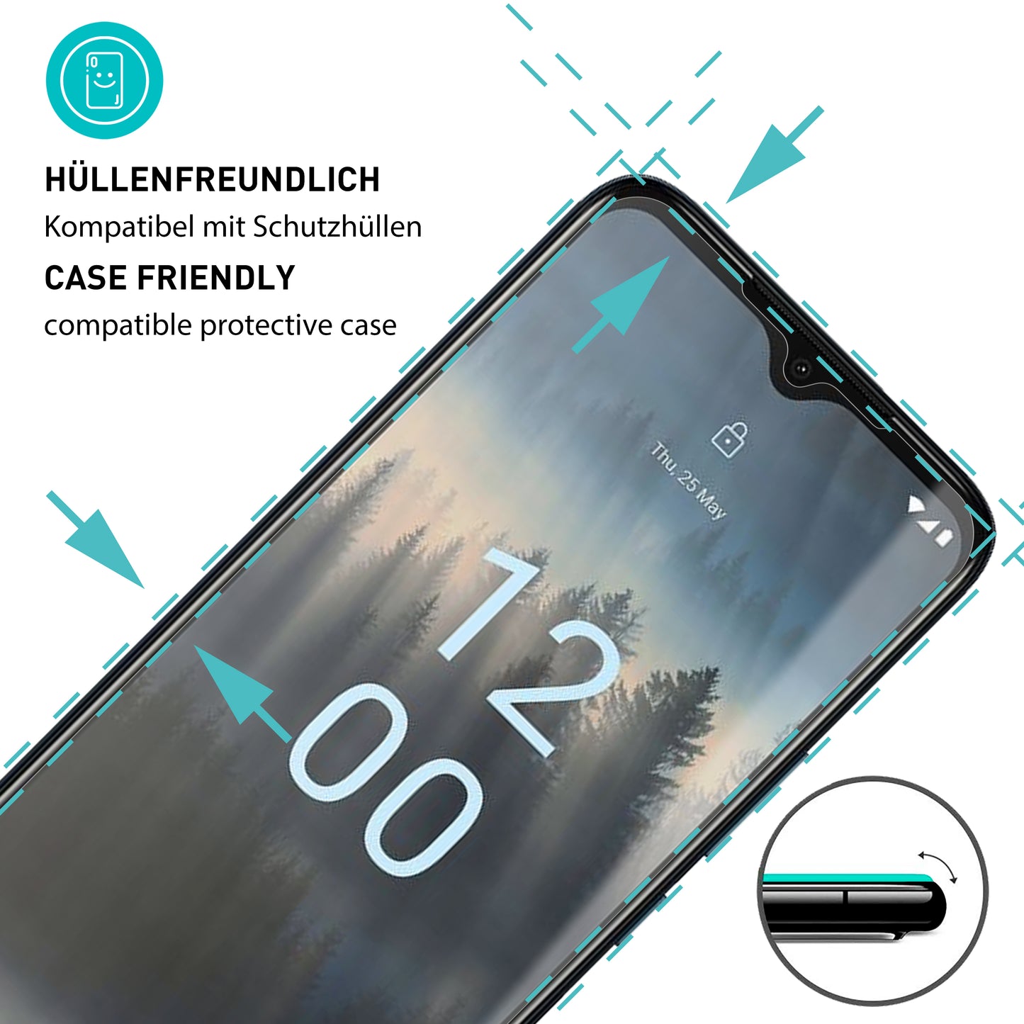 smartect Schutzglas Klar für Nokia C12 / C12 Pro, 3 Stück