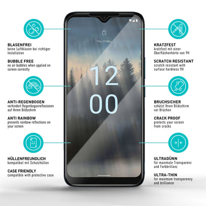 smartect Schutzglas Klar für Nokia C12 / C12 Pro, 3 Stück