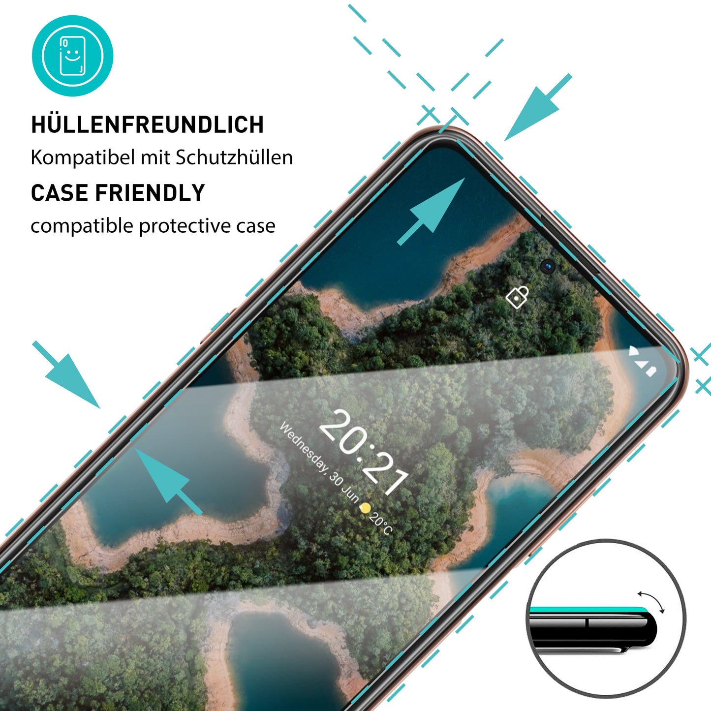 smartect Schutzglas Klar für Nokia X20 / X10, 3 Stück