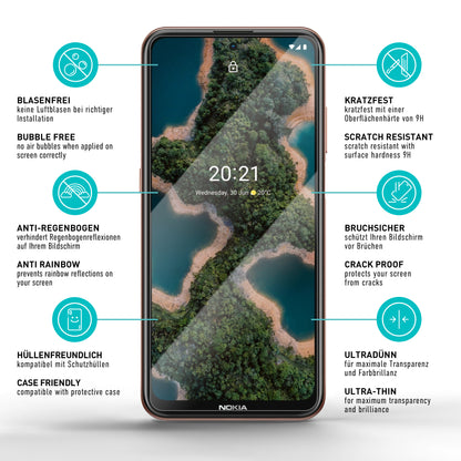 smartect Schutzglas Klar für Nokia X20 / X10, 3 Stück