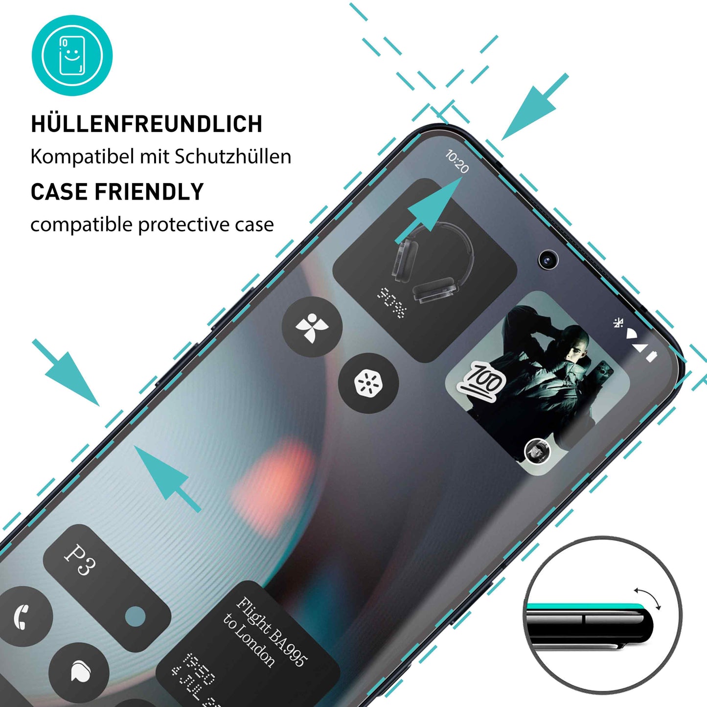 smartect Schutzglas Klar für Nothing Phone (3), 3 Stück