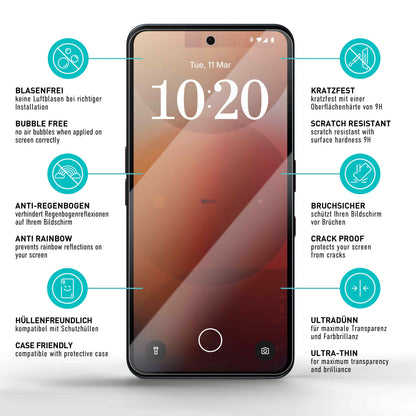 smartect Schutzglas Klar für Nothing Phone (3a), 3 Stück