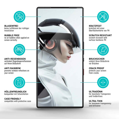 smartect Schutzglas Klar für Red Magic 9 Pro/ 9 Pro Plus/ 9S Pro 5G, 3 Stück