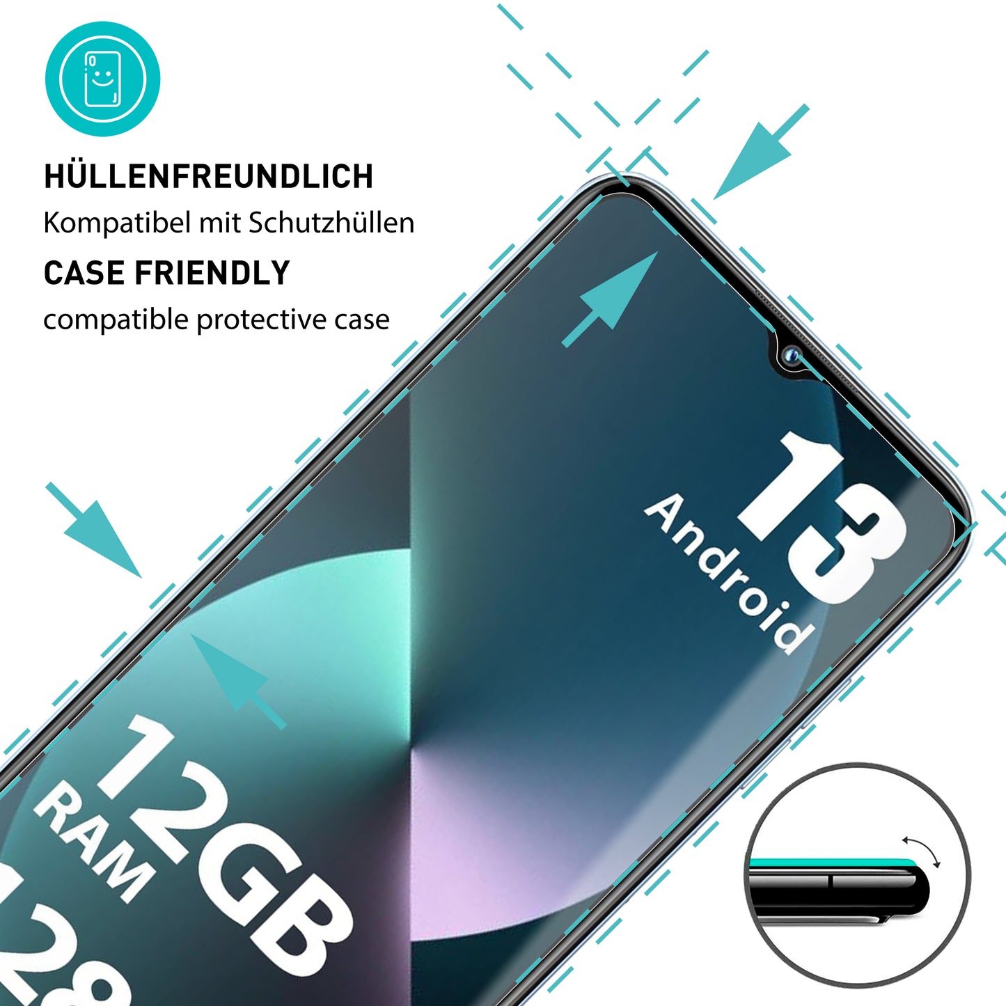 smartect Schutzglas Klar für Oukitel C36, 3 Stück