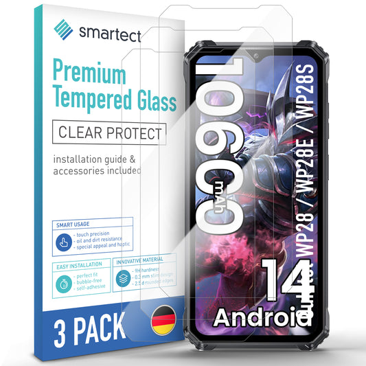smartect Schutzglas Klar für Oukitel WP28 / WP28E / WP28S, 3 Stück
