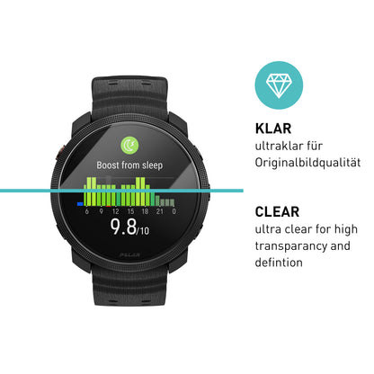 smartect Schutzglas Klar für Polar Vantage M3, 3 Stück