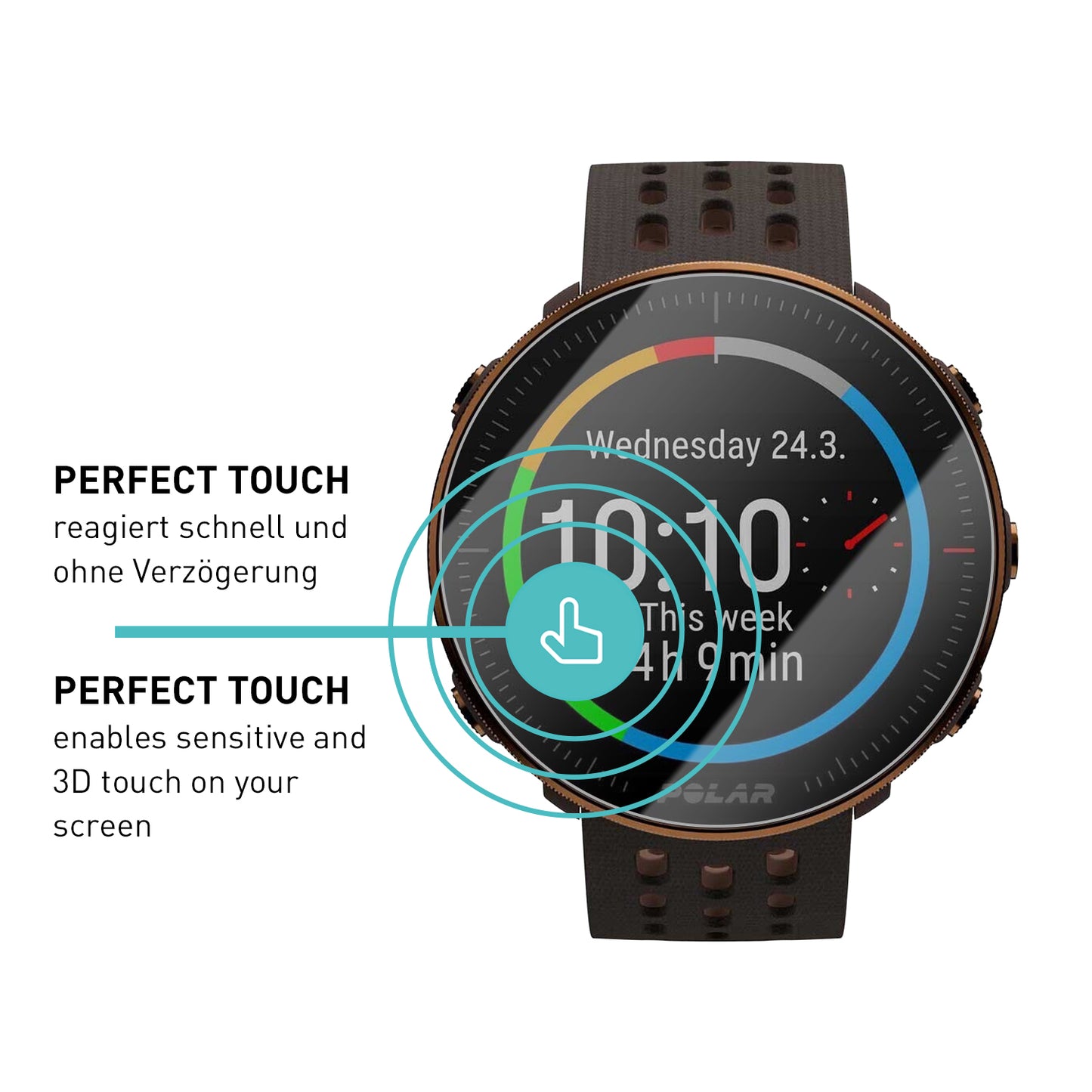 smartect Schutzglas Klar für Polar Vantage M / V / M2, 3 Stück