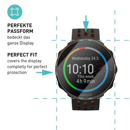 smartect Schutzglas Klar für Polar Vantage M / V / M2, 3 Stück