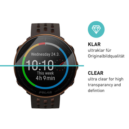 smartect Schutzglas Klar für Polar Vantage M / V / M2, 3 Stück