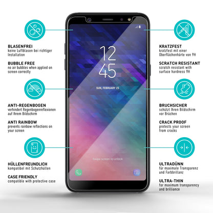 smartect Schutzglas Klar für Samsung Galaxy A6 2018, 3 Stück