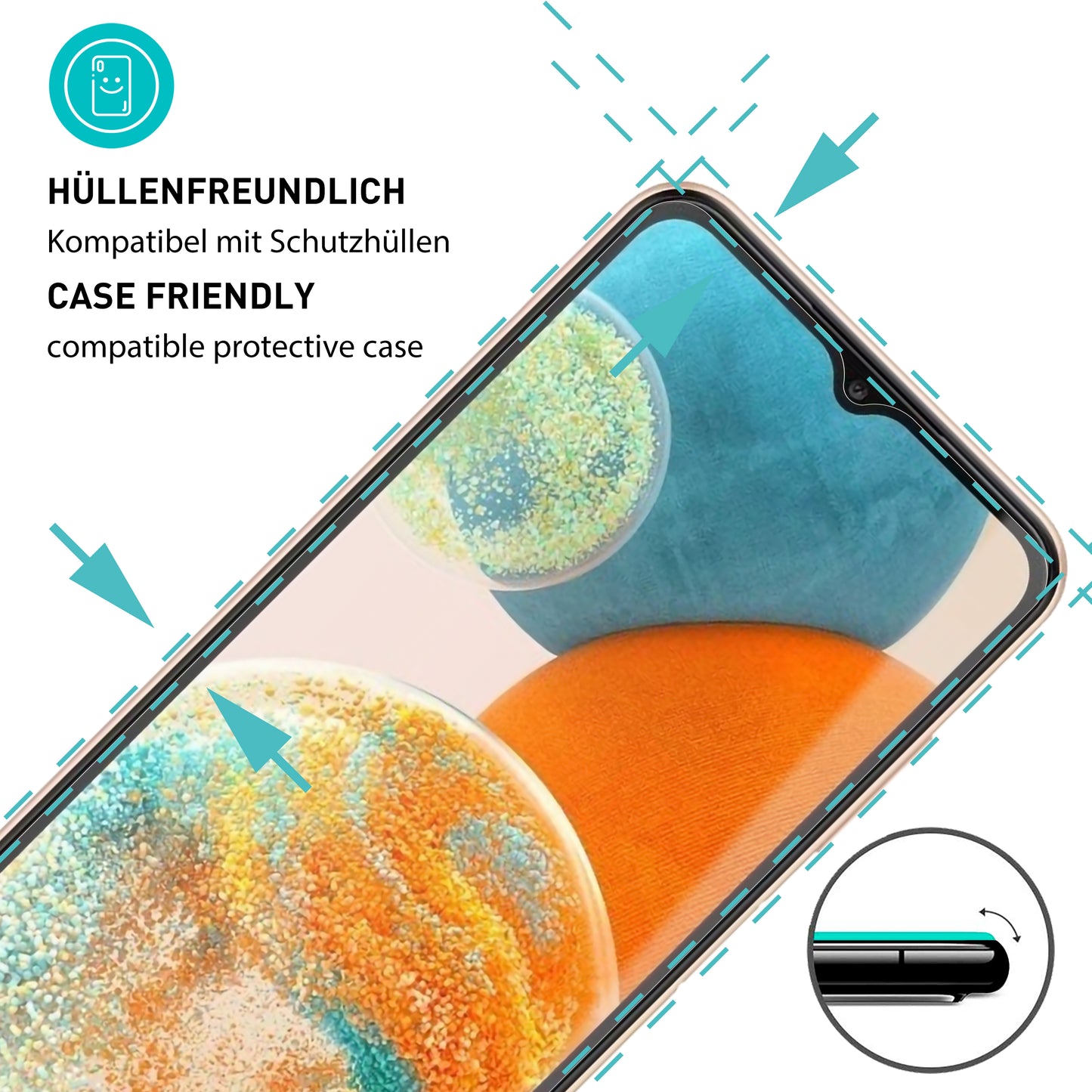 smartect Schutzglas Klar für Samsung Galaxy A23 5G, 3 Stück