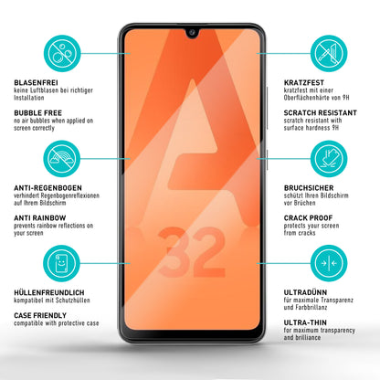 smartect Schutzglas Klar für Samsung Galaxy A32 4G/ A22 4G/ M22/ M32 4G/ A31, 3 Stück