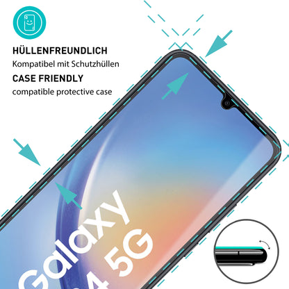 smartect Schutzglas Klar für Samsung Galaxy A34 5G, 3 Stück