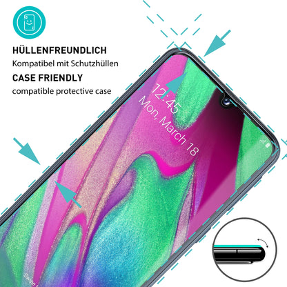 smartect Schutzglas Klar für Samsung Galaxy A40, 3 Stück