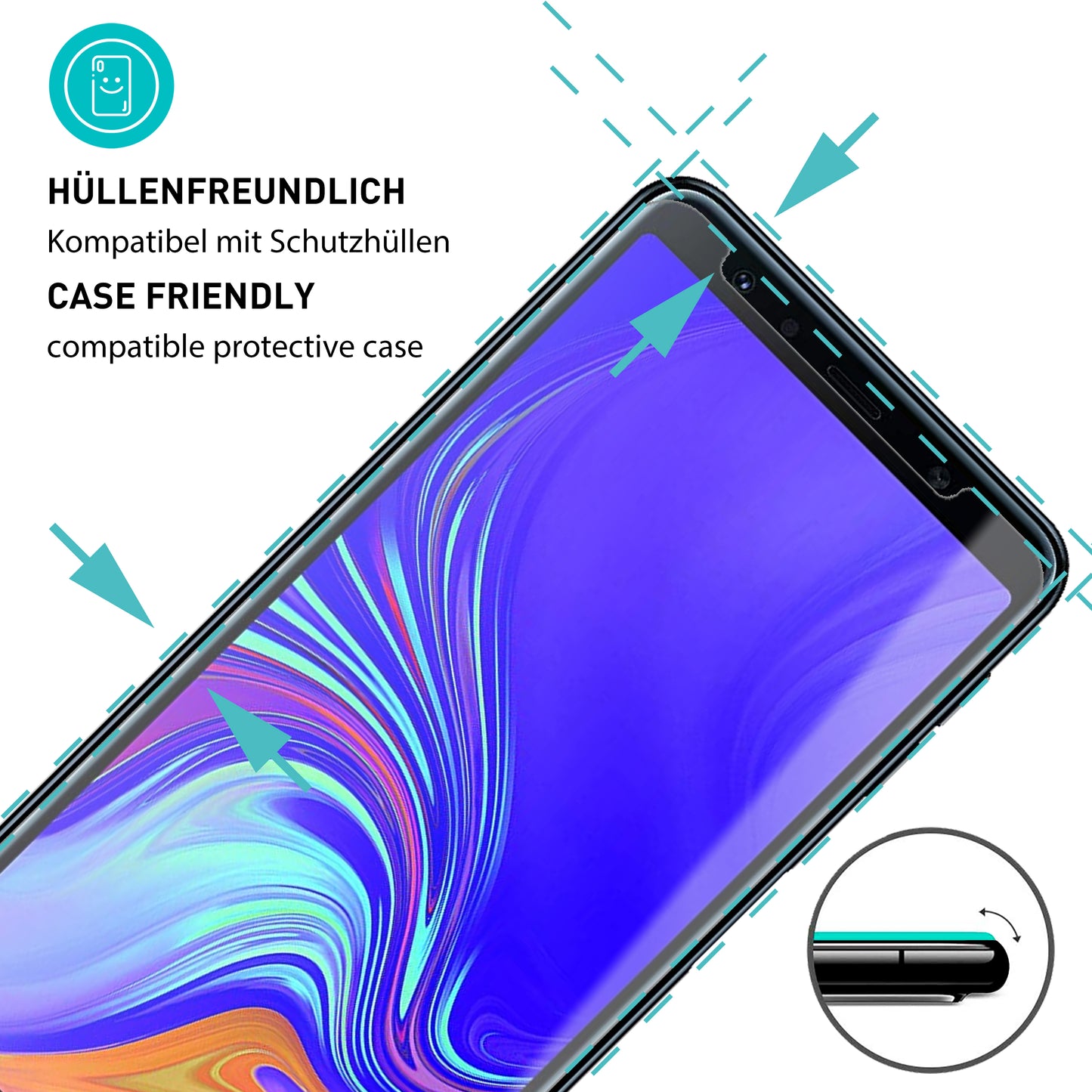 smartect Schutzglas Klar für Samsung Galaxy A7 2018, 3 Stück