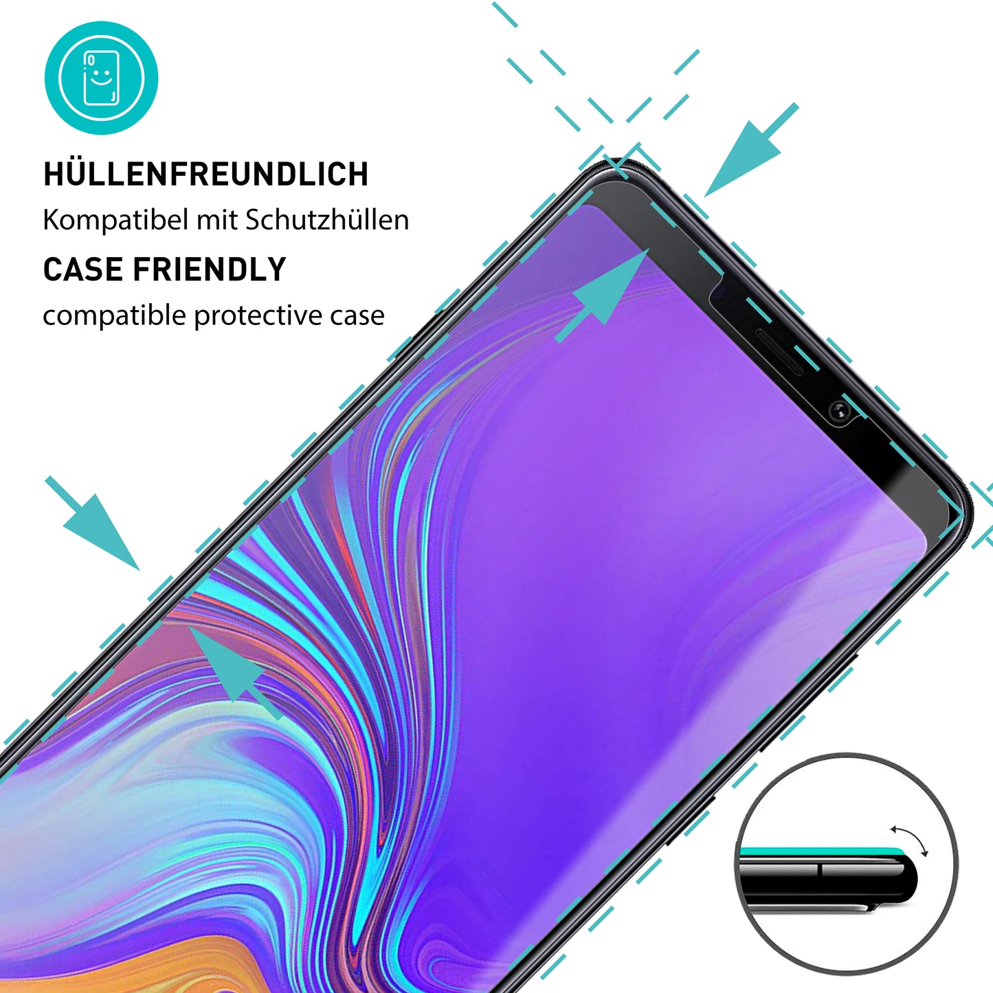 smartect Schutzglas Klar für Samsung Galaxy A9 2018, 3 Stück