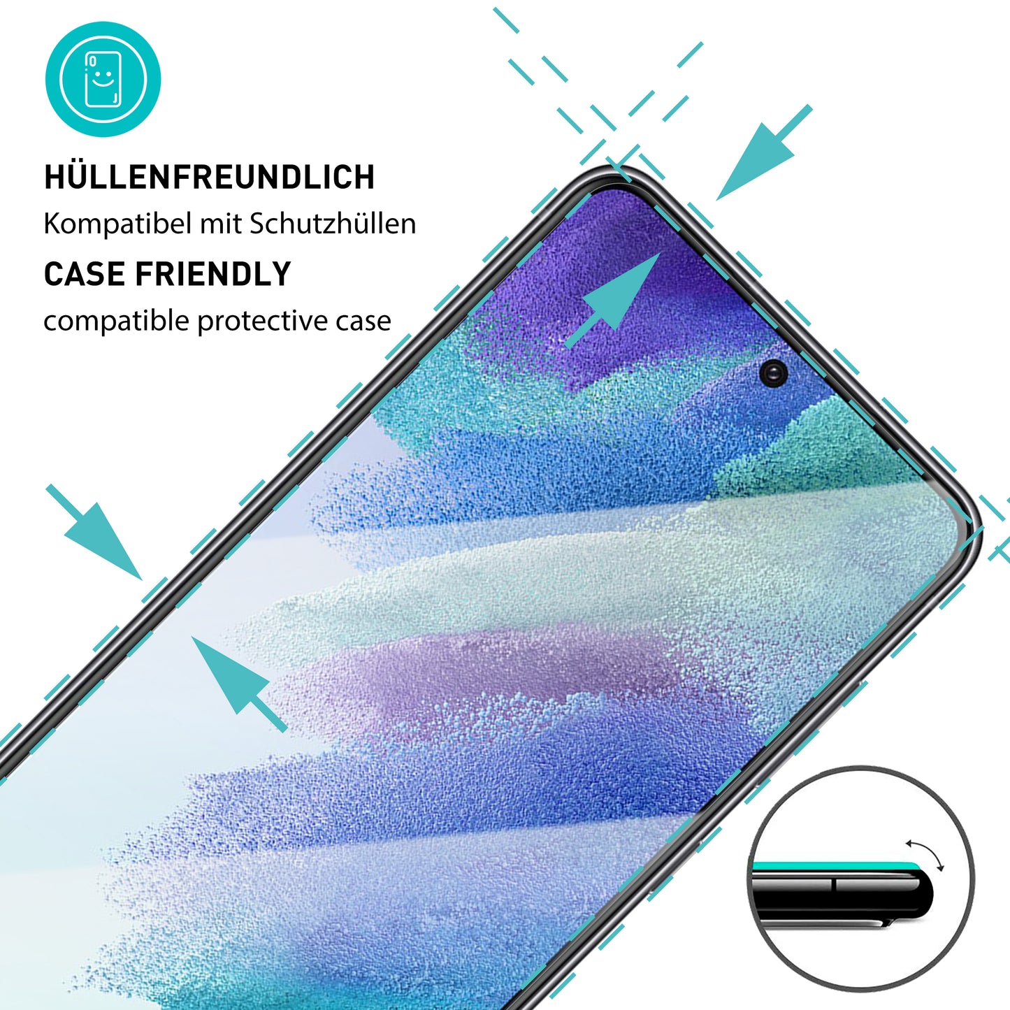 smartect Schutzglas Klar für Samsung Galaxy S21 FE / S21 FE 5G, 3 Stück