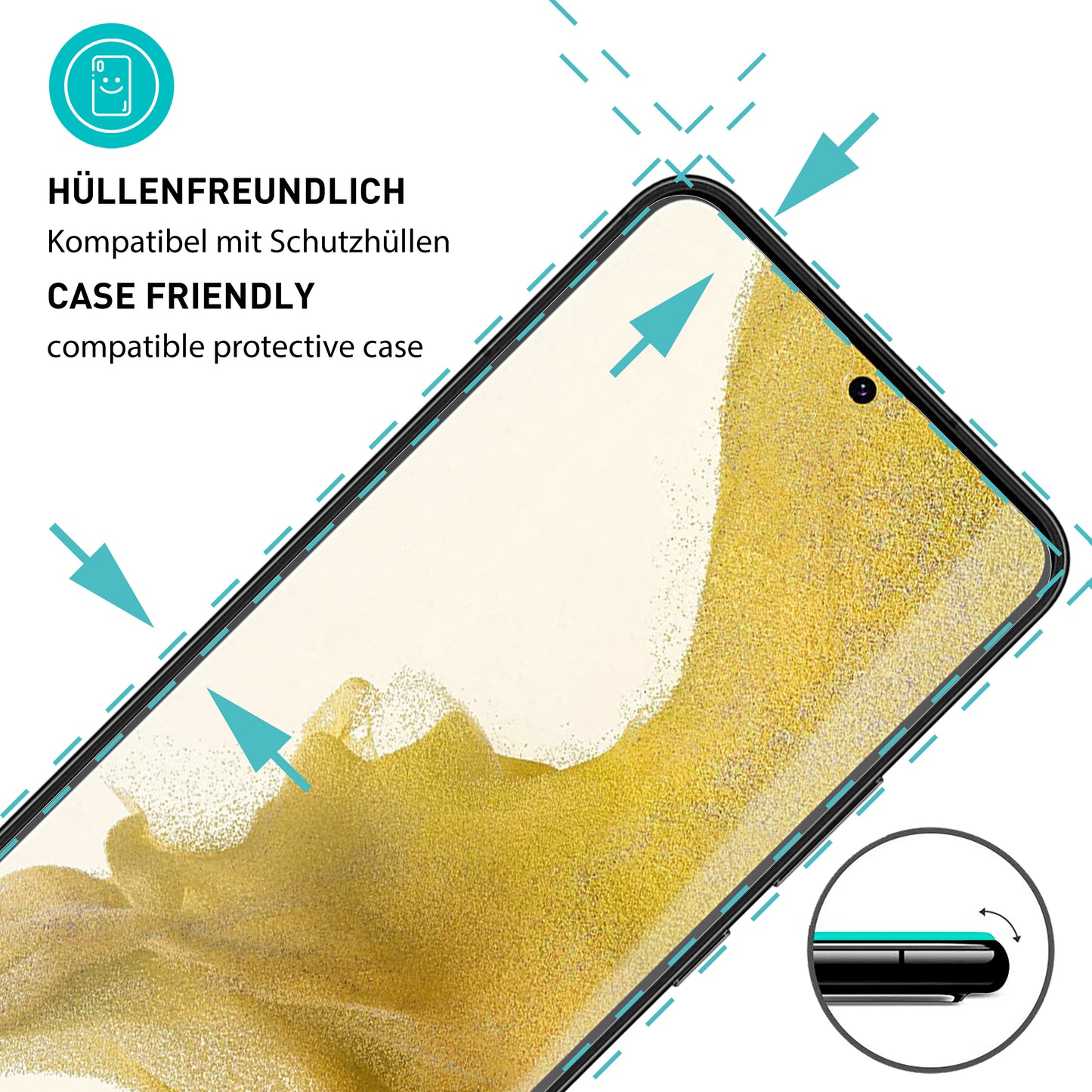 smartect Schutzglas Klar für Samsung Galaxy S22, 3 Stück