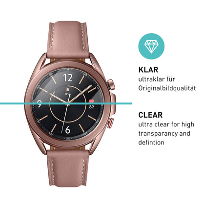 smartect Schutzglas Klar für Samsung Galaxy Watch 3 41 mm, 3 Stück