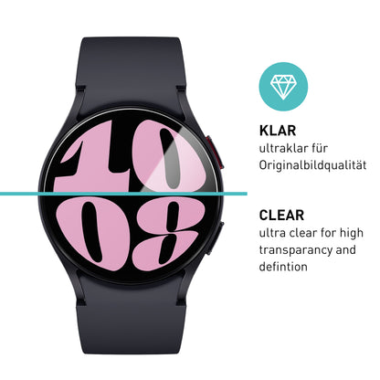 smartect Schutzglas Klar für Samsung Galaxy Watch 6 40mm, 3 Stück
