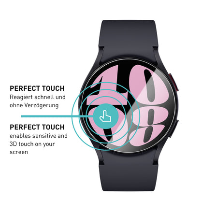 smartect Schutzglas Klar für Samsung Galaxy Watch 6 40mm, 3 Stück