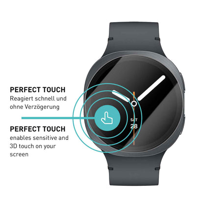 smartect Schutzglas Klar für Samsung Galaxy Watch 8 44mm, 3 Stück