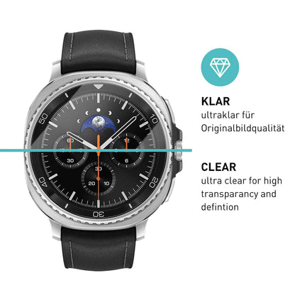 smartect Schutzglas Klar für Samsung Galaxy Watch 8 Classic 46mm, 3 Stück