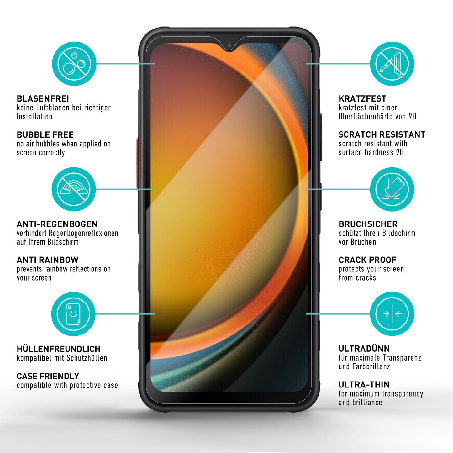 smartect Schutzglas Klar für Samsung Galaxy Xcover 7 / Xcover 6 Pro, 3 Stück