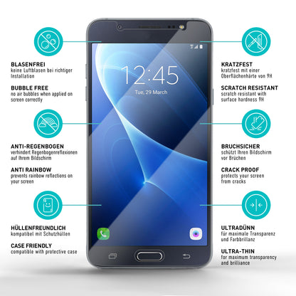 smartect Schutzglas Klar für Samsung Galaxy J5 2016, 3 Stück