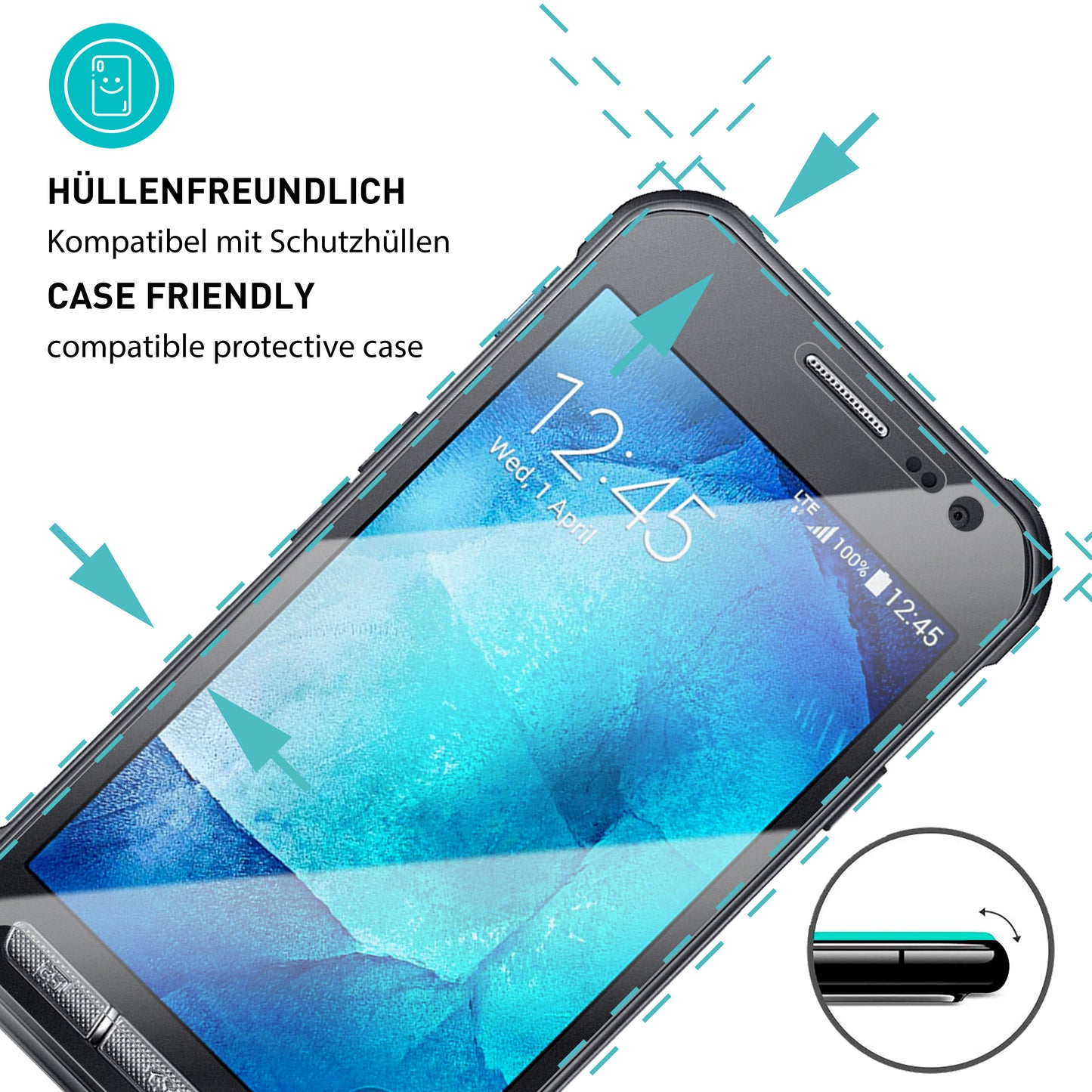 smartect Schutzglas Klar für Samsung Galaxy Xcover 3, 3 Stück