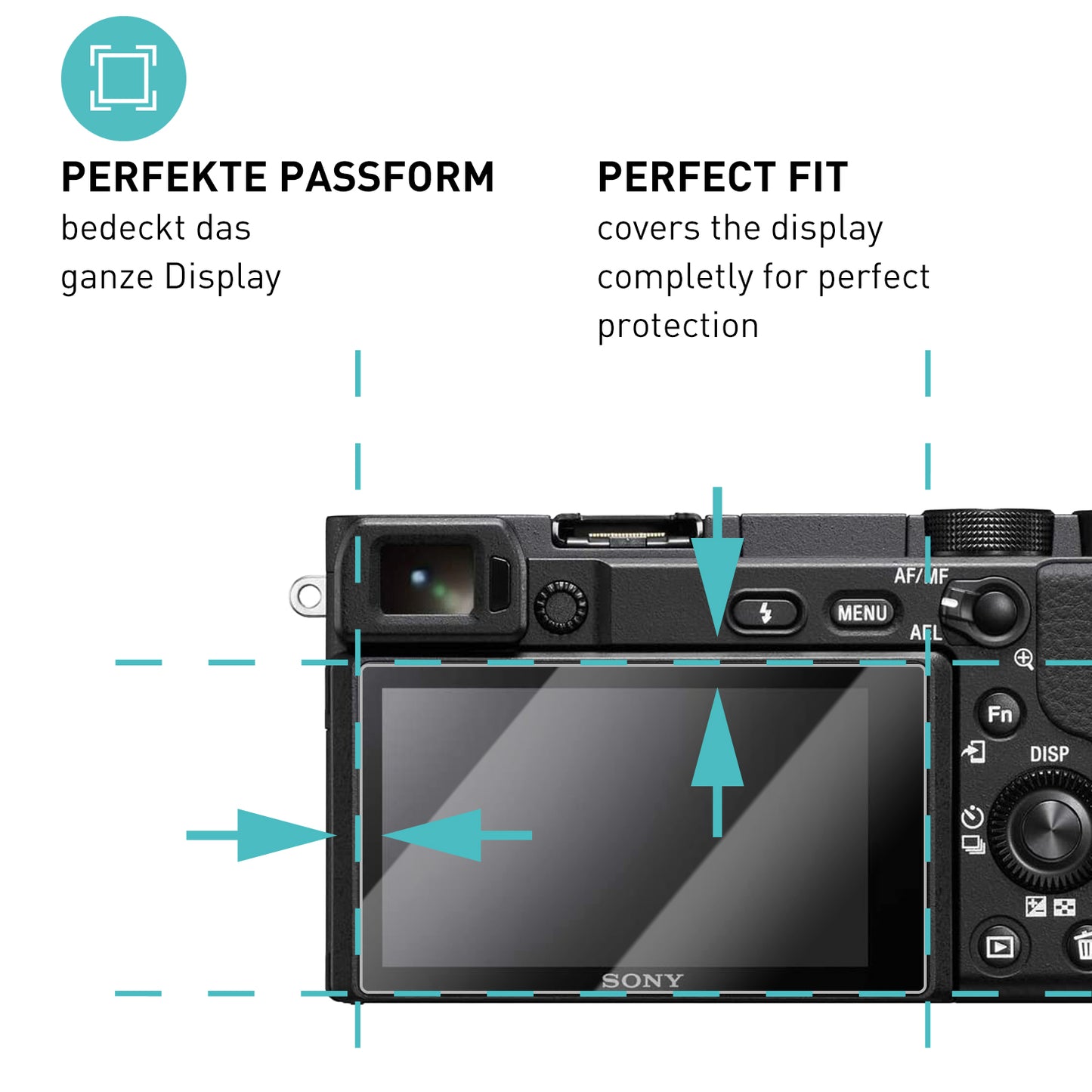 smartect Schutzglas Klar für Sony Alpha 6400, 3 Stück