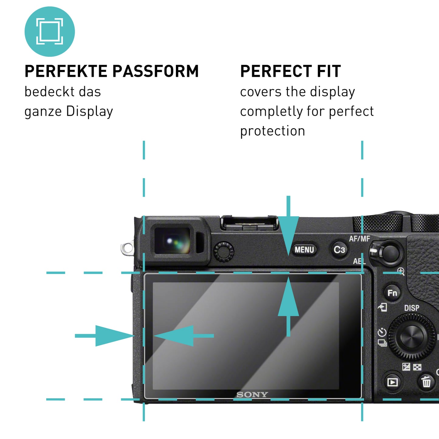 smartect Schutzglas Klar für Sony Alpha 6600, 3 Stück