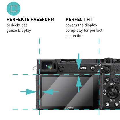 smartect Schutzglas Klar für Sony Alpha 6600, 3 Stück