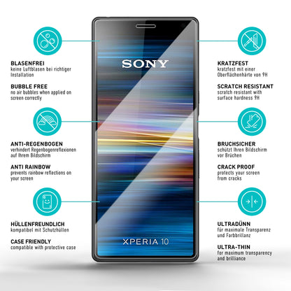 smartect Schutzglas Klar für Sony Xperia 10, 3 Stück